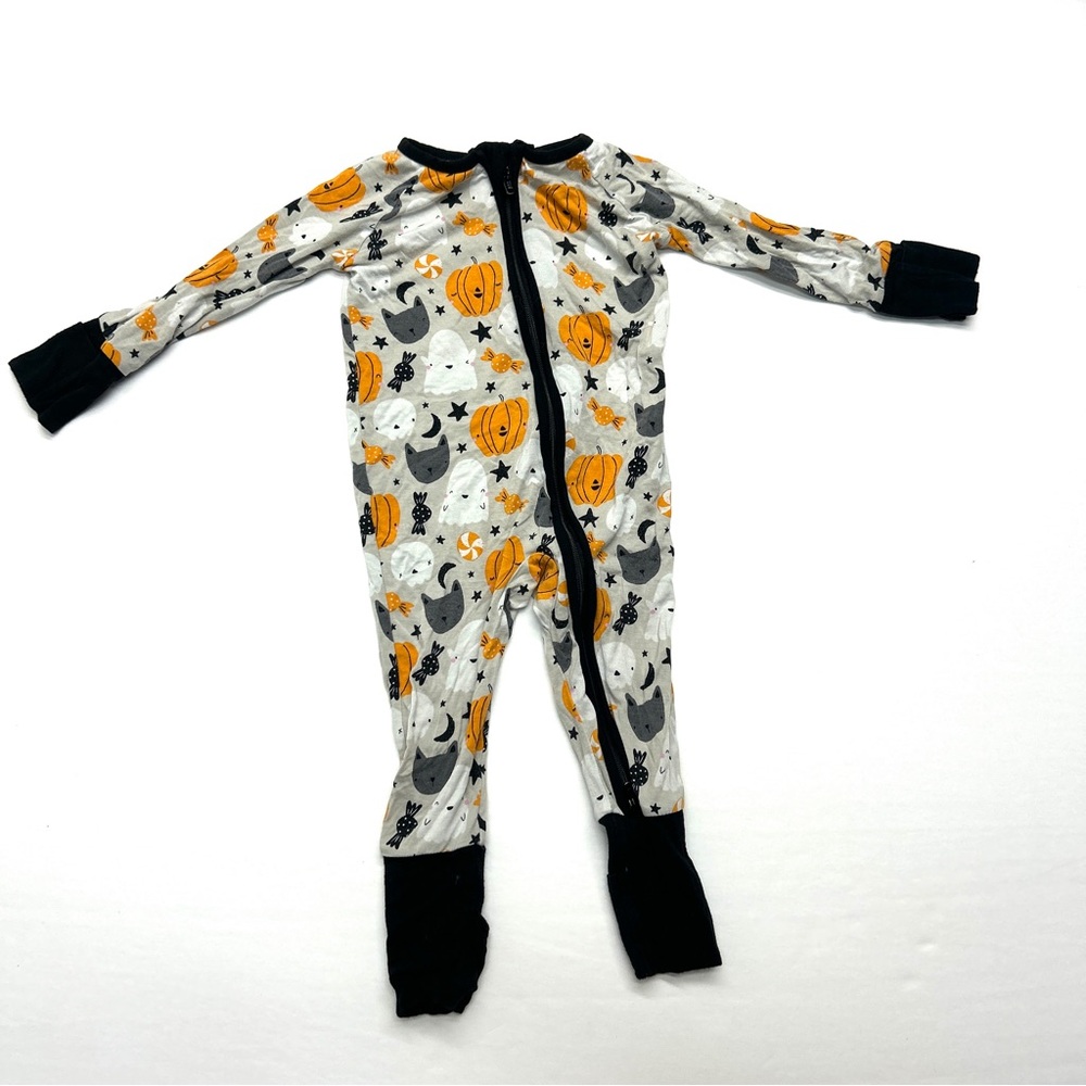 Little Sleepies Zippy Pumpkin Halloween Kids One Piece Pajama 3-6 Months Bamboo